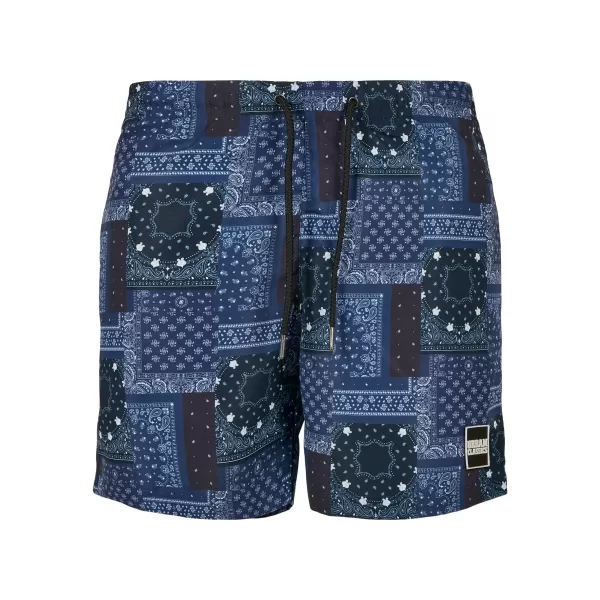  Pánske šortky URBAN CLASSICS TB2679 Navy Bandana AOP 