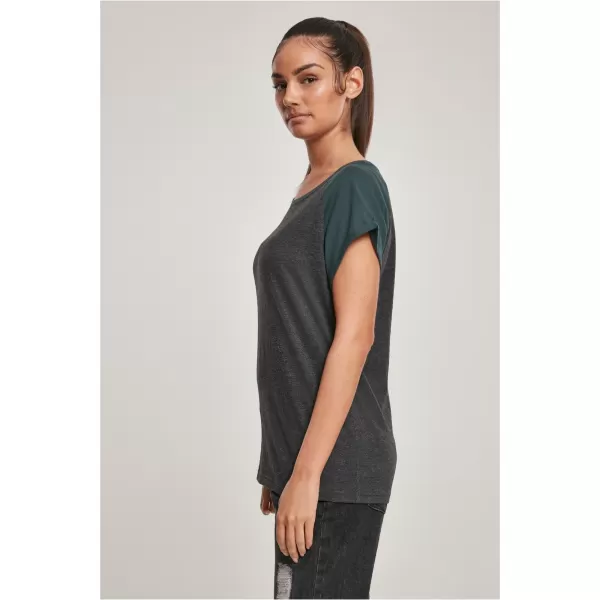  Dámska t -shirt URBAN CLASSICS TB1913 uhlie/fľaša zelená 