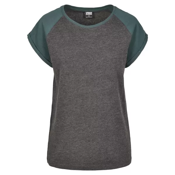  Dámska t -shirt URBAN CLASSICS TB1913 uhlie/fľaša zelená 