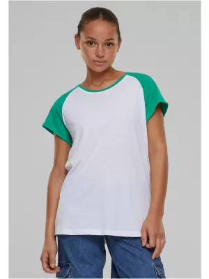 Dámska t -shirt URBAN CLASSICS TB1913 White/Fern Green