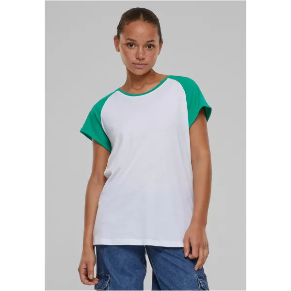  Dámska t -shirt URBAN CLASSICS TB1913 White/Fern Green 