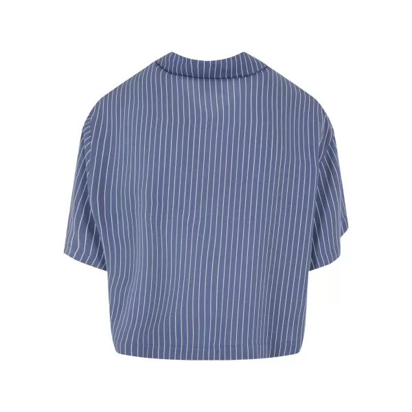  Dámska košeľa URBAN CLASSICS TB4365 Vintage Blue Pin Stripe 