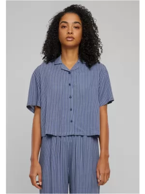 Dámska košeľa URBAN CLASSICS TB4365 Vintage Blue Pin Stripe