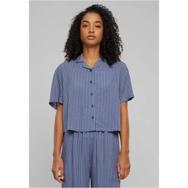  Dámska košeľa URBAN CLASSICS TB4365 Vintage Blue Pin Stripe 
