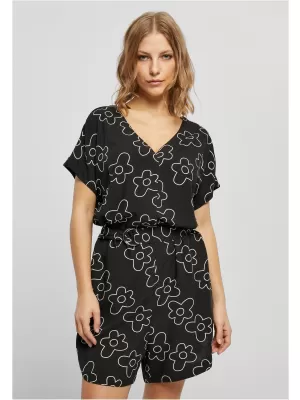 Dámske kombinézy URBAN CLASSICS TB4096 Black Flower