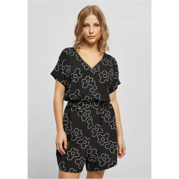 Dámske kombinézy URBAN CLASSICS TB4096 Black Flower 