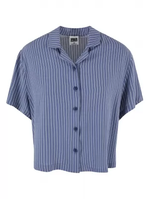 Dámska košeľa URBAN CLASSICS TB4365 Vintage Blue Pin Stripe