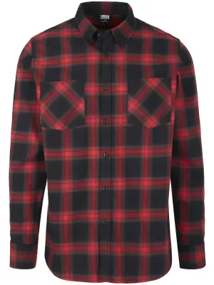 Pánska košeľa URBAN CLASSICS TB3195 Čierna/červená