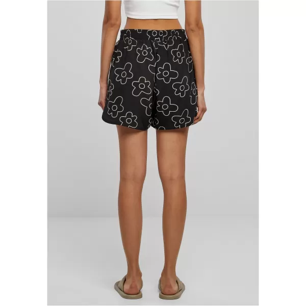 Dámske šortky URBAN CLASSICS TB3435 Black Flower 