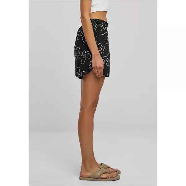  Dámske šortky URBAN CLASSICS TB3435 Black Flower 