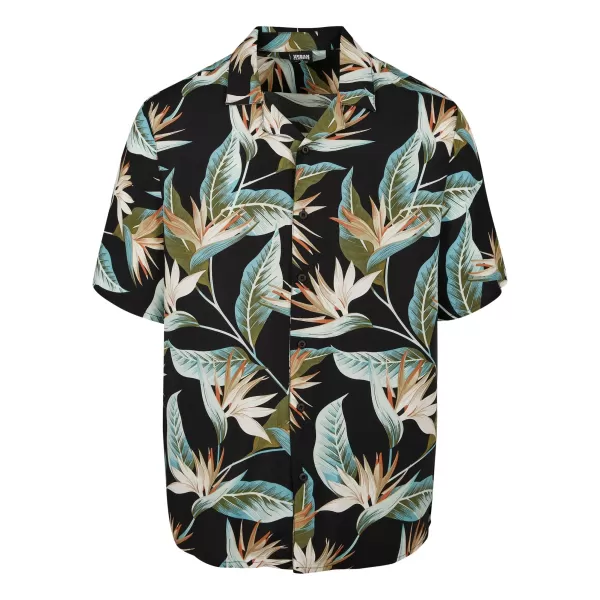  Pánska košeľa URBAN CLASSICS TB3506 Black/Blossom 