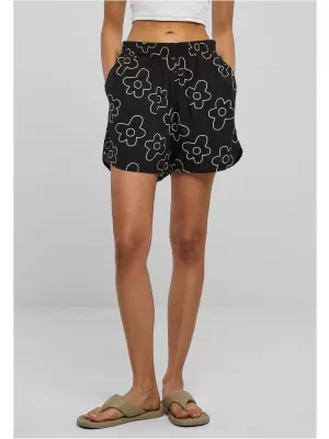 Dámske šortky URBAN CLASSICS TB3435 Black Flower