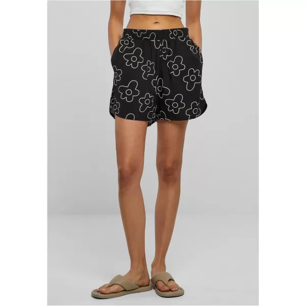  Dámske šortky URBAN CLASSICS TB3435 Black Flower 
