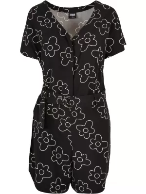 Dámske kombinézy URBAN CLASSICS TB4096 Black Flower