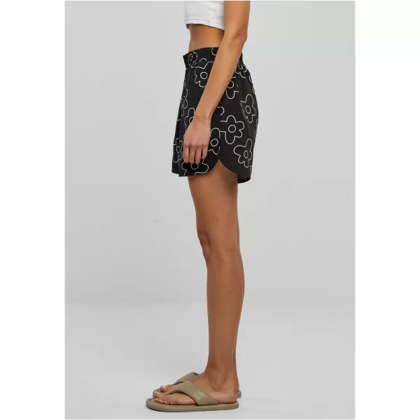  Dámske šortky URBAN CLASSICS TB3435 Black Flower 