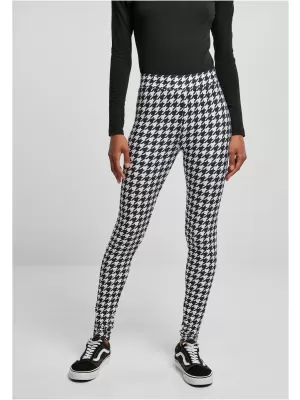 Legíny žien URBAN CLASSICS TB4771 Black Houndstooth