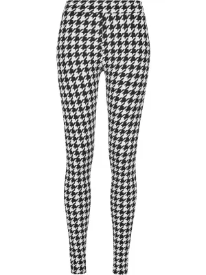 Legíny žien URBAN CLASSICS TB4771 Black Houndstooth