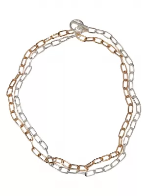 Mestská klasika TB5157 Gold/Strieborný náhrdelník
