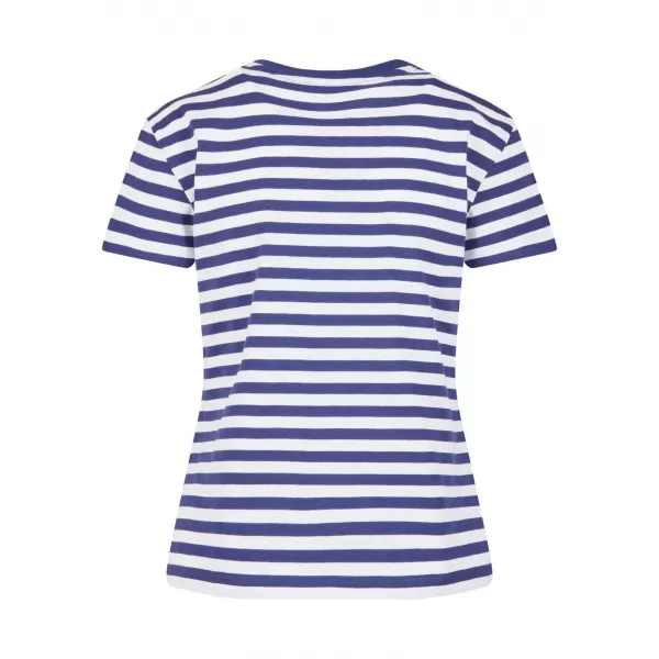  Dámska t -shirt URBAN CLASSICS TB6826 Biela/tmavomodrá 