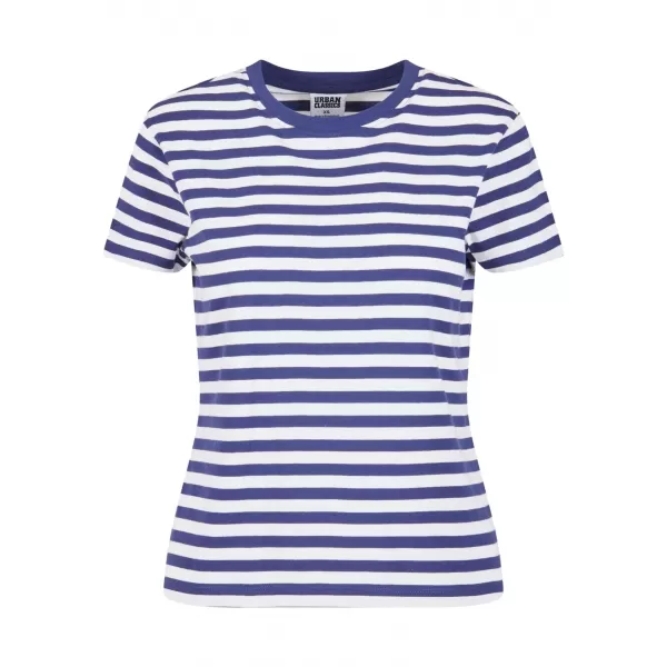  Dámska t -shirt URBAN CLASSICS TB6826 Biela/tmavomodrá 