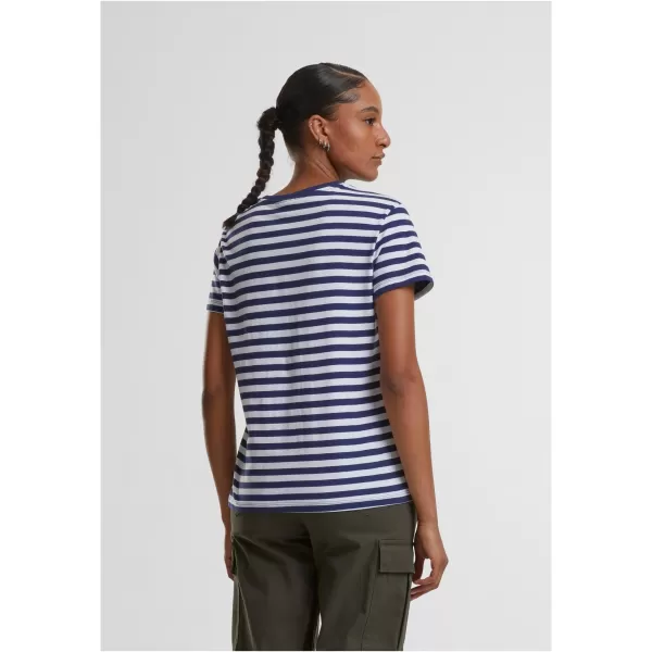  Dámska t -shirt URBAN CLASSICS TB6826 Biela/tmavomodrá 