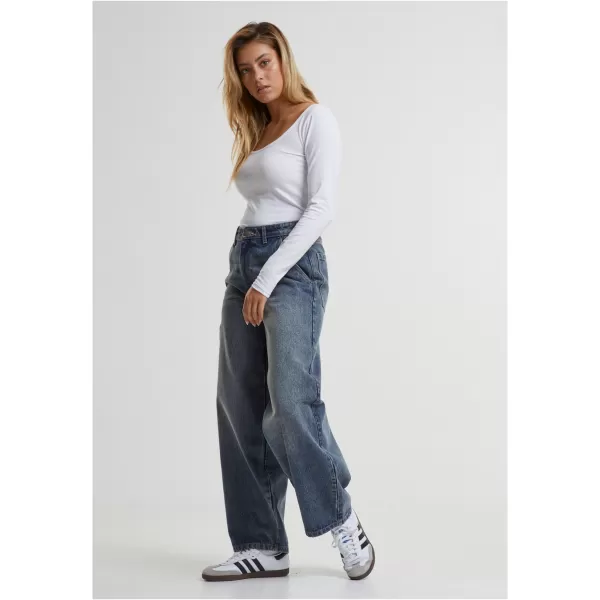  Dámske džínsy URBAN CLASSICS TB7099 NOVÉ TMAVOMODRÉ VYPRANÉ 