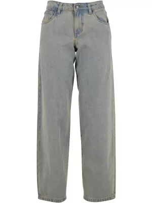 Dámske džínsy URBAN CLASSICS TB7127 NOVÉ SVETLOMODRÉ ŠPINAVÉ VYPRANÉ