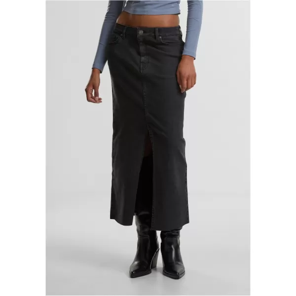  Dámska sukňa URBAN CLASSICS TB7092 ČIERNE UMYTÉ 