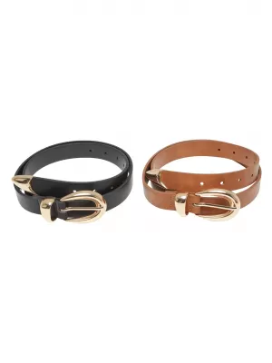 Ženský pás URBAN CLASSICS TB7211A ČIERNA/ZLATÁ/HNEDÁ/ZLATO
