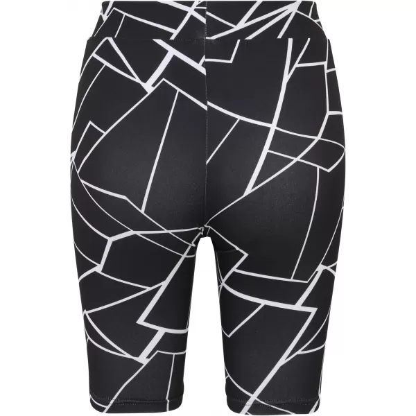  Dámske šortky URBAN CLASSICS TB4346A Geometrická čierna/čierna  2 PACK 