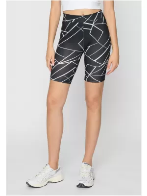 Dámske šortky URBAN CLASSICS TB4346A Geometrická čierna/čierna 2 PACK