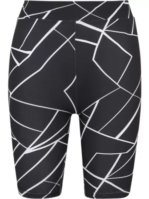 Dámske šortky URBAN CLASSICS TB4346A Geometrická čierna/čierna 2 PACK