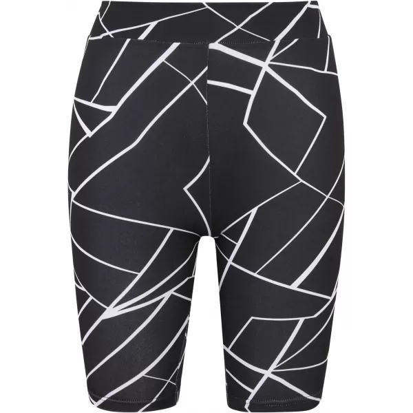  Dámske šortky URBAN CLASSICS TB4346A Geometrická čierna/čierna  2 PACK 