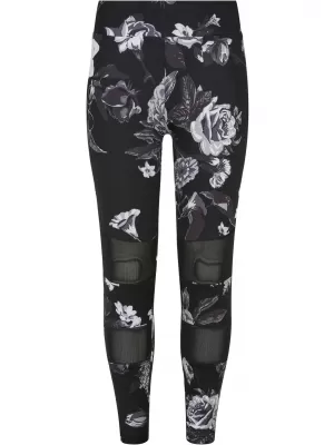 Detské legíny URBAN CLASSICS UCK4005 Dark Flower AOP