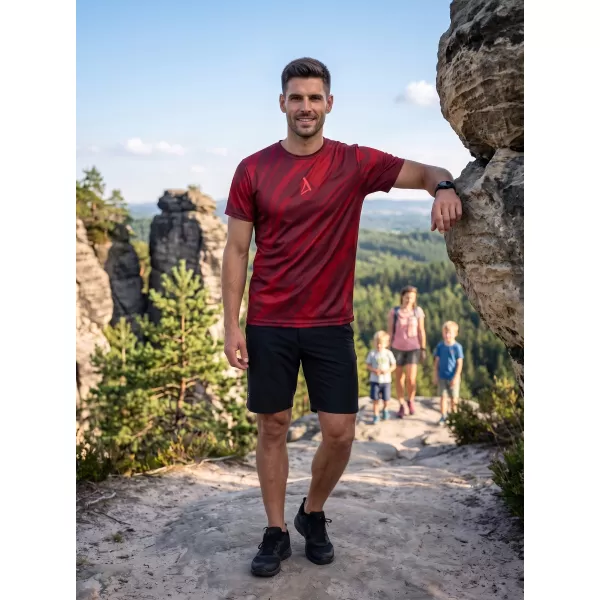  Prémiové pánske funkčné tričko ALTISPORT VOJ/ALM072TR01 VÍNOVO ČERVENÉ 