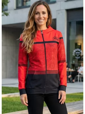 Dámska prémiová mikina na zips ALTISPORT VOJ/ALW023MI02 ČERVENÁ