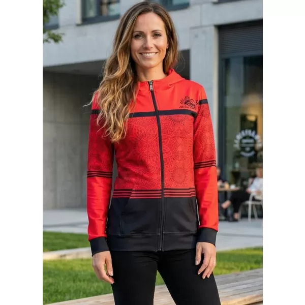  Dámska prémiová mikina na zips ALTISPORT VOJ/ALW023MI02 ČERVENÁ 