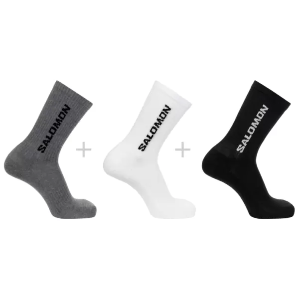  Ponožky SALOMON EVERYDAY CREW 3-PACK LC2086200 ČIERNA/BIELA/MEDOVO ŠEDÁ MELANŽ 