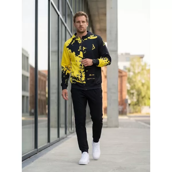 Pánska prémiová mikina na zips ALTISPORT VOJ/ALM057MI02 FLUO ŽLTÁ 