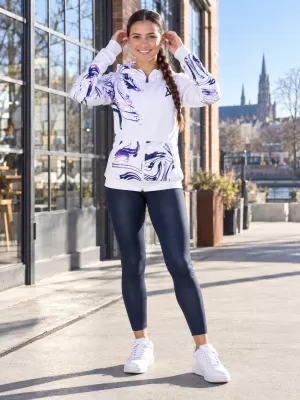 Dámska prémiová mikina na zips ALTISPORT VOJ/ALW064MI02 BIELA FIALOVÁ