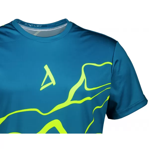  Prémiové pánske funkčné tričko ALTISPORT VOJ/ALM073TR01 NÁMORNÍCKA-FLUO ŽLTÁ 
