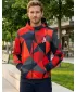 Pánska prémiová mikina na zips ALTISPORT VOJ/ALM007MI02 ČERVENÁ