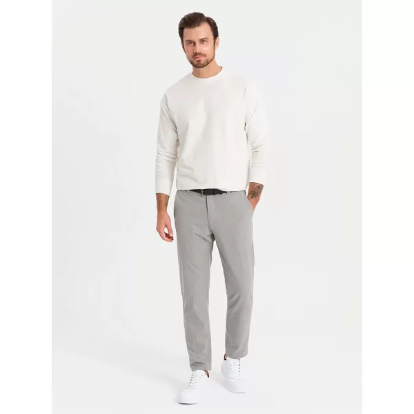  Pánske tričko OMBRE OM-LSBC-0129 KRÉM 