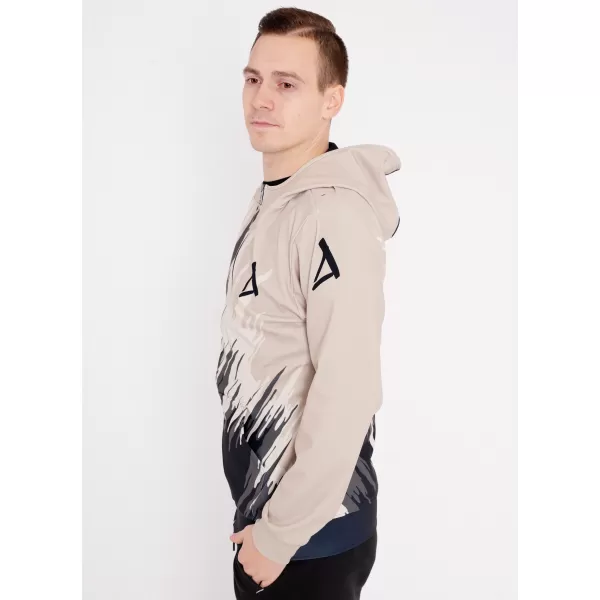  Pánska prémiová mikina na zips ALTISPORT VOJ/ALM006MI02 ČIERNA HNEDÁ 