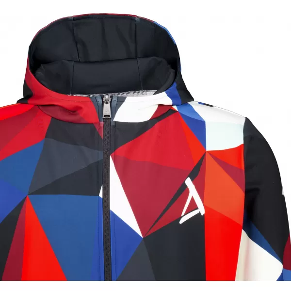  Pánska prémiová mikina na zips ALTISPORT VOJ/ALM007MI02 NÁMORNÍCKA MODRÁ/ČERVENÁ 