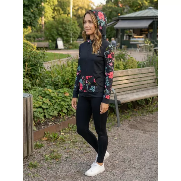  Dámska prémiová mikina na zips ALTISPORT VOJ/ALW063MI02 ČIERNA A ZELENÁ 
