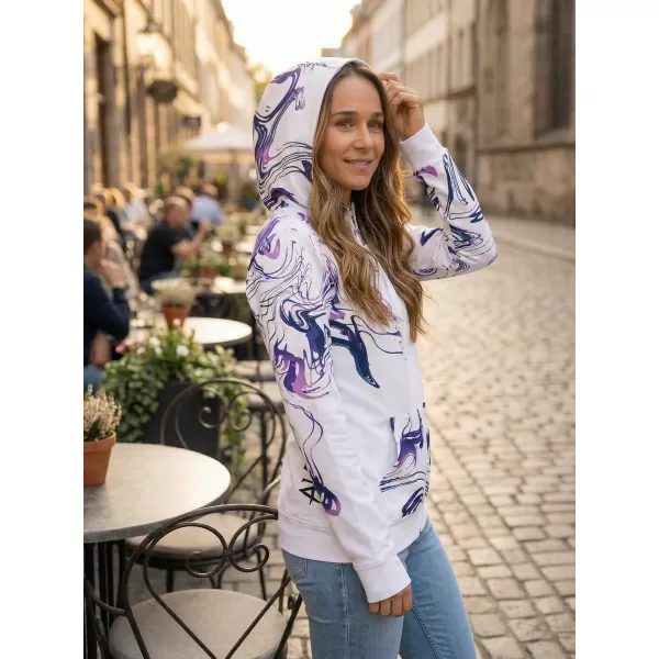  Dámska prémiová mikina na zips ALTISPORT VOJ/ALW064MI02 BIELA FIALOVÁ 
