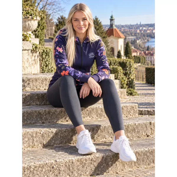  Dámska prémiová mikina na zips ALTISPORT VOJ/ALW063MI02 TMAVO FIALOVÁ 