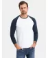 Pánske tričko OMBRE OM-LSCL-0105 BIELA A NÁMORNÍCKA