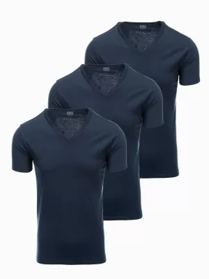 Pánske tričko OMBRE OM-TSBS-0233 3x NAVY BLUE